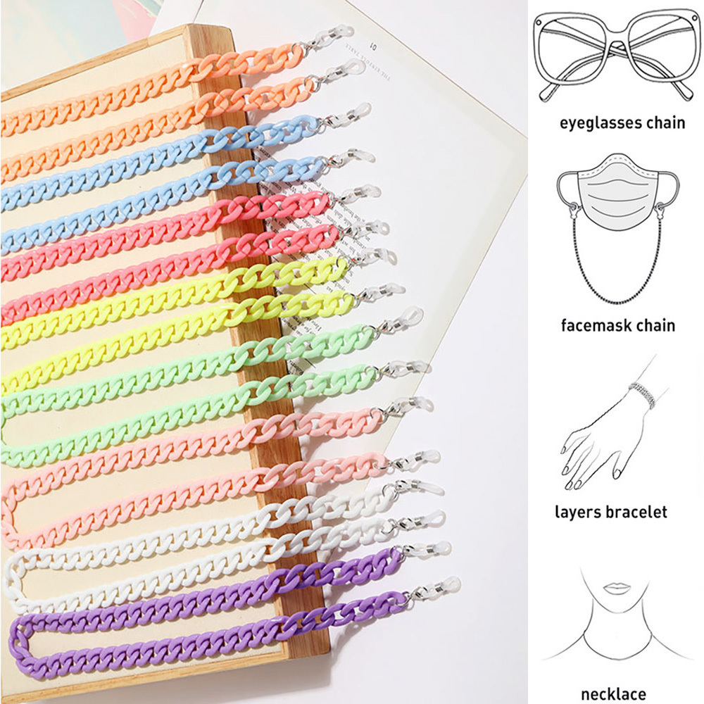 Mask Chain Holder - 2023 Retro เรซิ่น Anti-Skid แว่นตาแฟชั่นนักเรียนคริลิคที่มีสีสันแว่นตากันแดดหน้ากากขาตั้งสายคล้องมือสายคล้องคอผู้หญิงของขวัญ