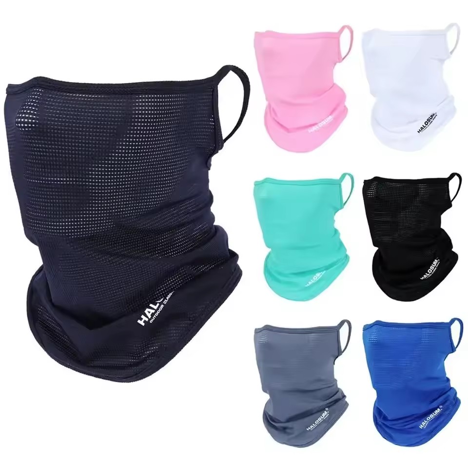 Sports Mask Breathable - หน้ากากไหมน้ำแข็งแบบเต็มหน้า บาลาคลาวา ป้องกันแสงแดดในฤดูร้อน ระบายอากาศได้ดี ป้องกันรังสียูวี กันลม