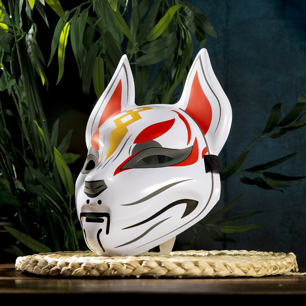 Respirator Half Face - หน้ากากฟ็อกซ์ญี่ปุ่นคอสเพลย์หน้ากากครึ่งหน้า PVC Kabuki Kitsune หน้ากาก Masquerade