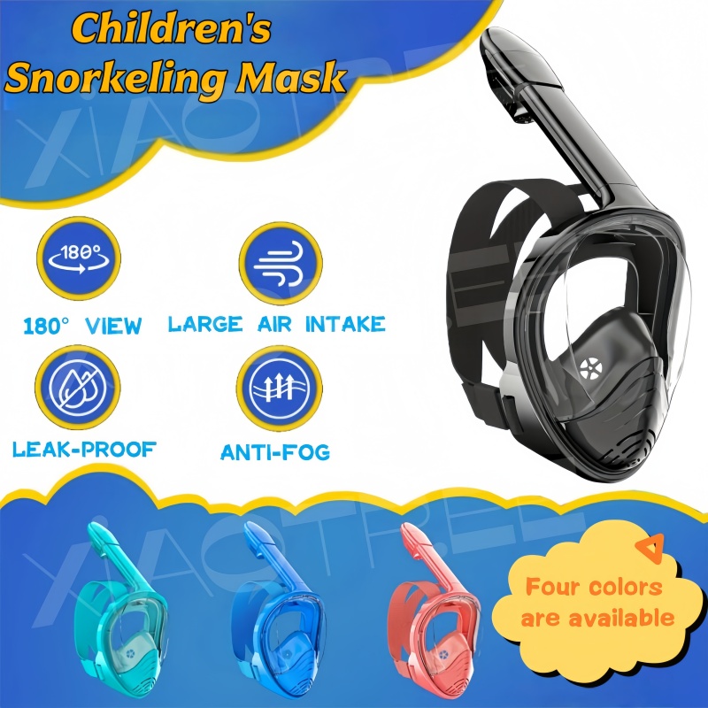 Anti Pollution Mask - หน้ากากดำน้ำแบบเต็มหน้าสำหรับเด็ก ป้องกันฝ้า ป้องกันการรั่วซึม มุมมองกว้าง น้ำหนักเบา สำหรับเด็ก
